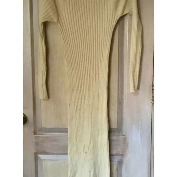 Free People Beach Walk About Maxi Dress Ribbed Knit Form Fitting Ivory - Picture 7 of 7